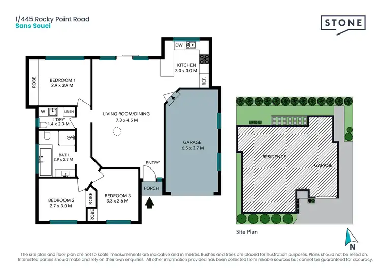 Floorplan of Homely villa listing, 1/445 Rocky Point Road, Sans Souci NSW 2219