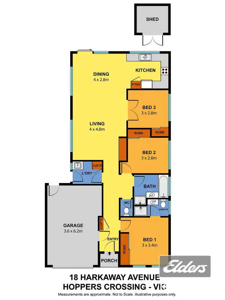 Floorplan of Homely house listing, 18 Harkaway Avenue, Hoppers Crossing VIC 3029