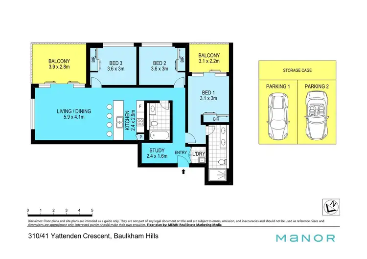 Floorplan of Homely apartment listing, 310/41 Yattenden Crescent, Baulkham Hills NSW 2153