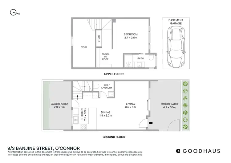 Floorplan of Homely townhouse listing, 9/3 Banjine Street, O'connor ACT 2602