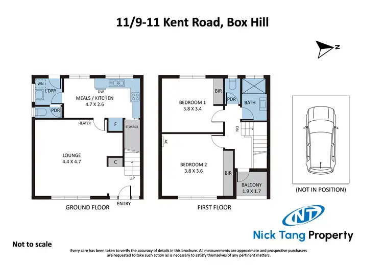 Floorplan of Homely townhouse listing, 11/9-11 Kent Road, Box Hill VIC 3128