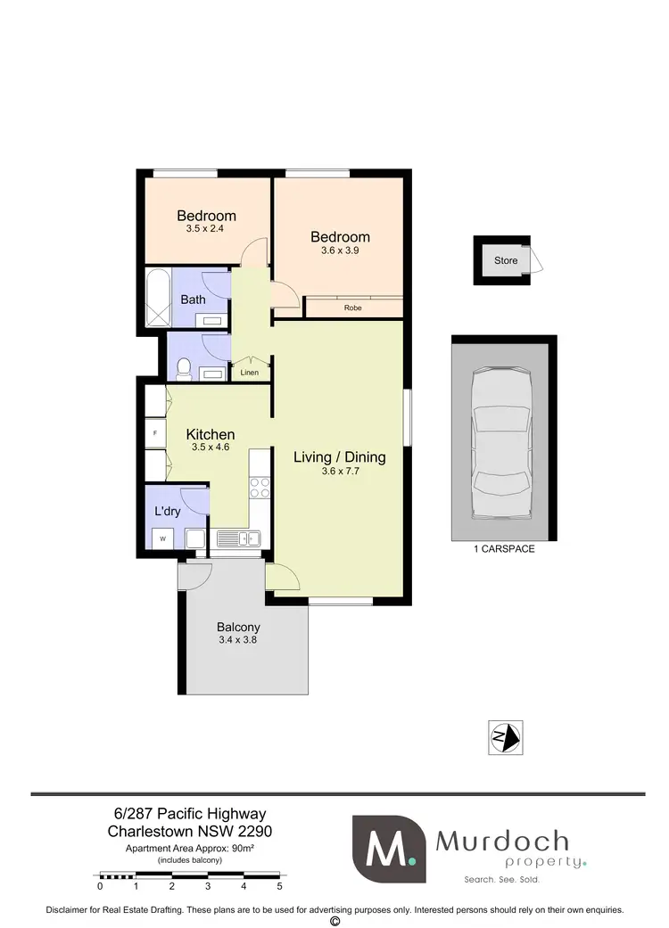 Floorplan of Homely unit listing, 6/287 Pacific Highway, Charlestown NSW 2290