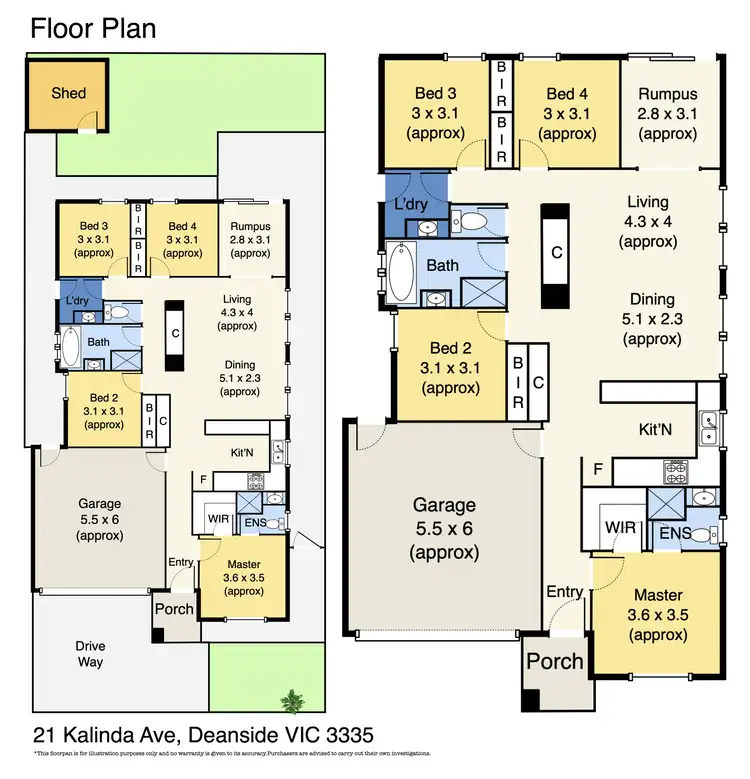Floorplan of Homely house listing, 21 Kalinda Avenue, Deanside VIC 3336