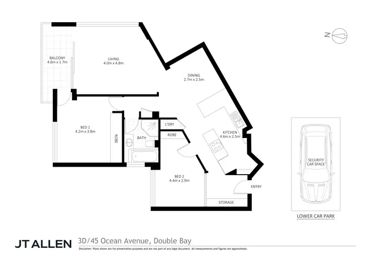 Floorplan of Homely apartment listing, 3D/45 Ocean Avenue, Double Bay NSW 2028