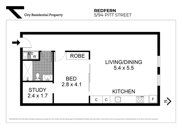 Floorplan of Homely apartment listing, 5/94 Pitt Street, Redfern NSW 2016