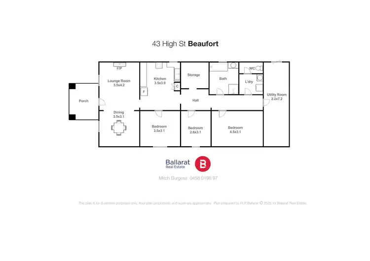 Floorplan of Homely house listing, 43 High Street, Beaufort VIC 3373