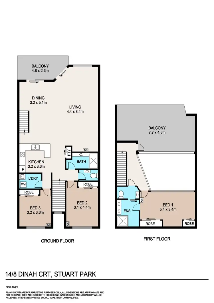 Floorplan of Homely townhouse listing, 14/8 Dinah Court, Stuart Park NT 820