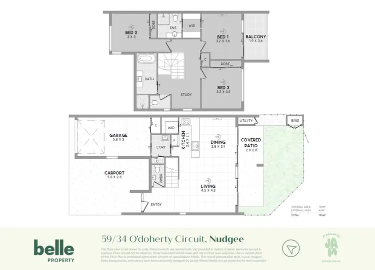 Floorplan of Homely townhouse listing, 59/34 O'Doherty Circuit, Nudgee QLD 4014