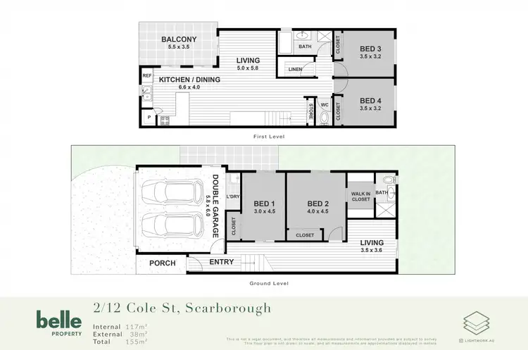 Floorplan of Homely semi-detached listing, 2/12 Cole Street, Scarborough QLD 4020