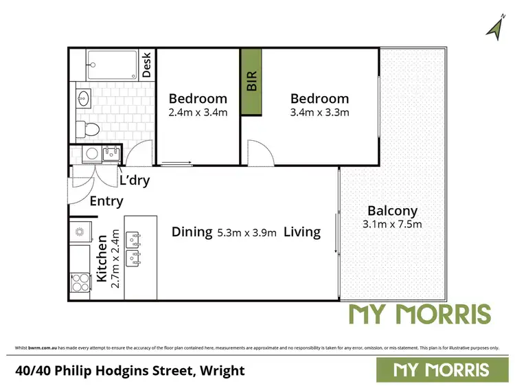 Floorplan of Homely apartment listing, 40/40 Philip Hodgins Street, Wright ACT 2611