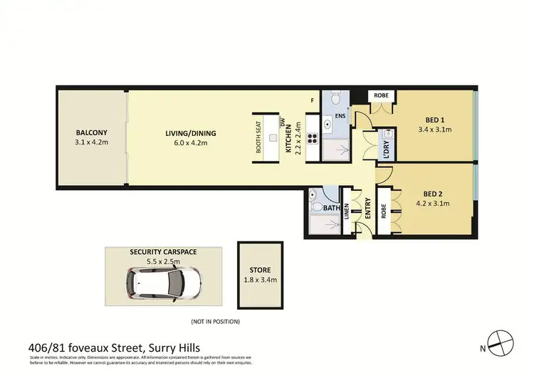 Floorplan of Homely apartment listing, 406/81 Foveaux Street, Surry Hills NSW 2010