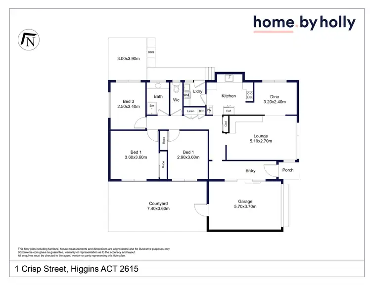 Floorplan of Homely house listing, 1 Crisp Street, Higgins ACT 2615