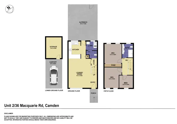 Floorplan of Homely townhouse listing, 2/36 Macquarie Avenue, Camden NSW 2570