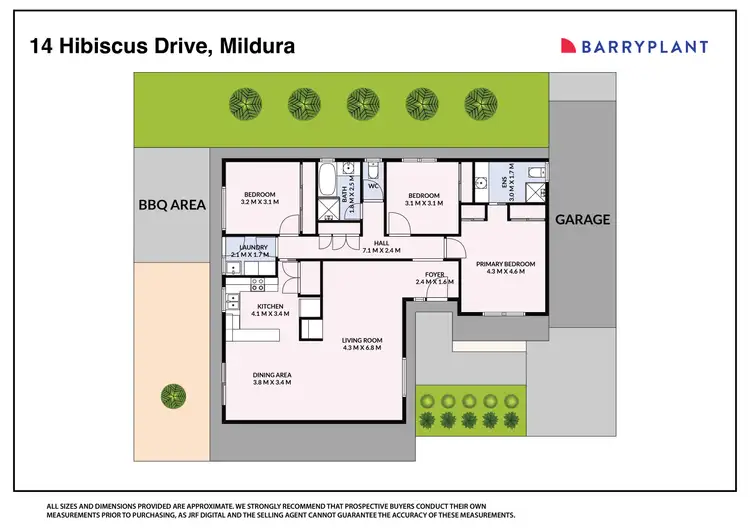 Floorplan of Homely townhouse listing, 14 Hibiscus Drive, Mildura VIC 3500