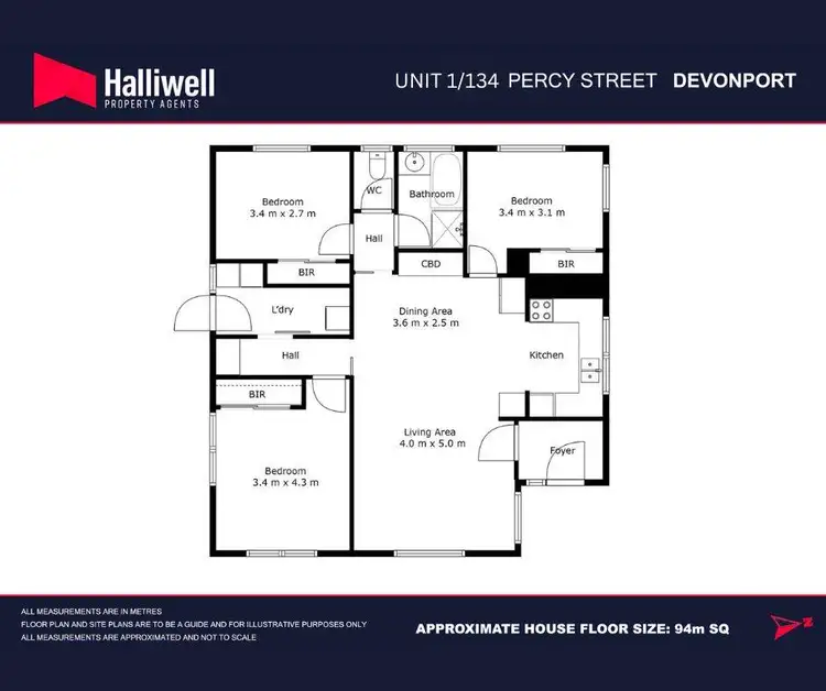 Floorplan of Homely unit listing, 1/134 Percy Street, Devonport TAS 7310