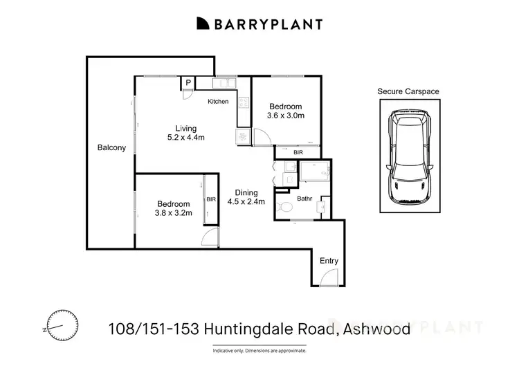Floorplan of Homely apartment listing, 108/151-153 Huntingdale Road, Ashwood VIC 3147