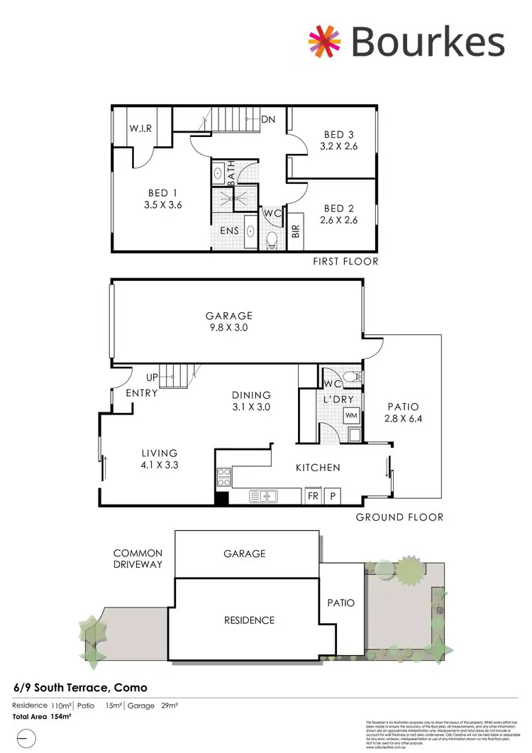 Floorplan of Homely townhouse listing, 6/9 South Terrace, Como WA 6152