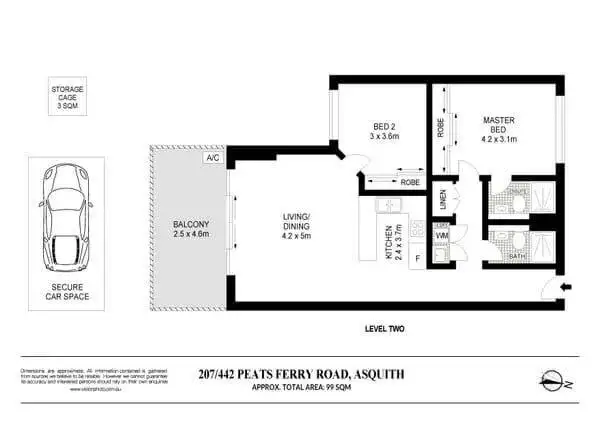 Floorplan of Homely apartment listing, 207/442-446 Peats Ferry Road, Asquith NSW 2077