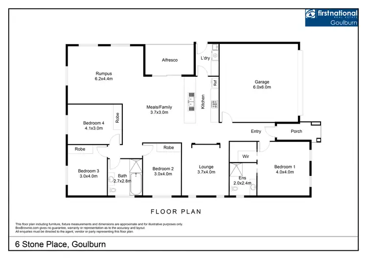 Floorplan of Homely house listing, 6 Stone Place, Goulburn NSW 2580
