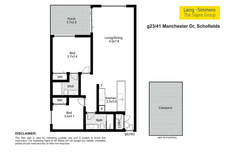 Floorplan of Homely apartment listing, 23/41 Manchester Drive, Schofields NSW 2762