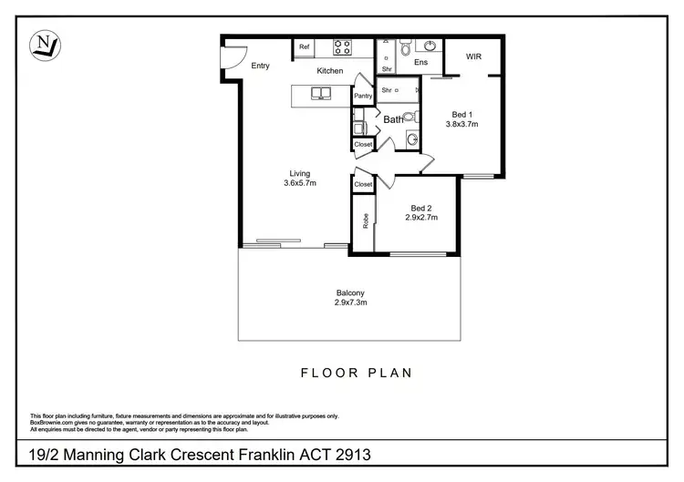 Floorplan of Homely apartment listing, 19/2 Manning Clark Crescent, Franklin ACT 2913