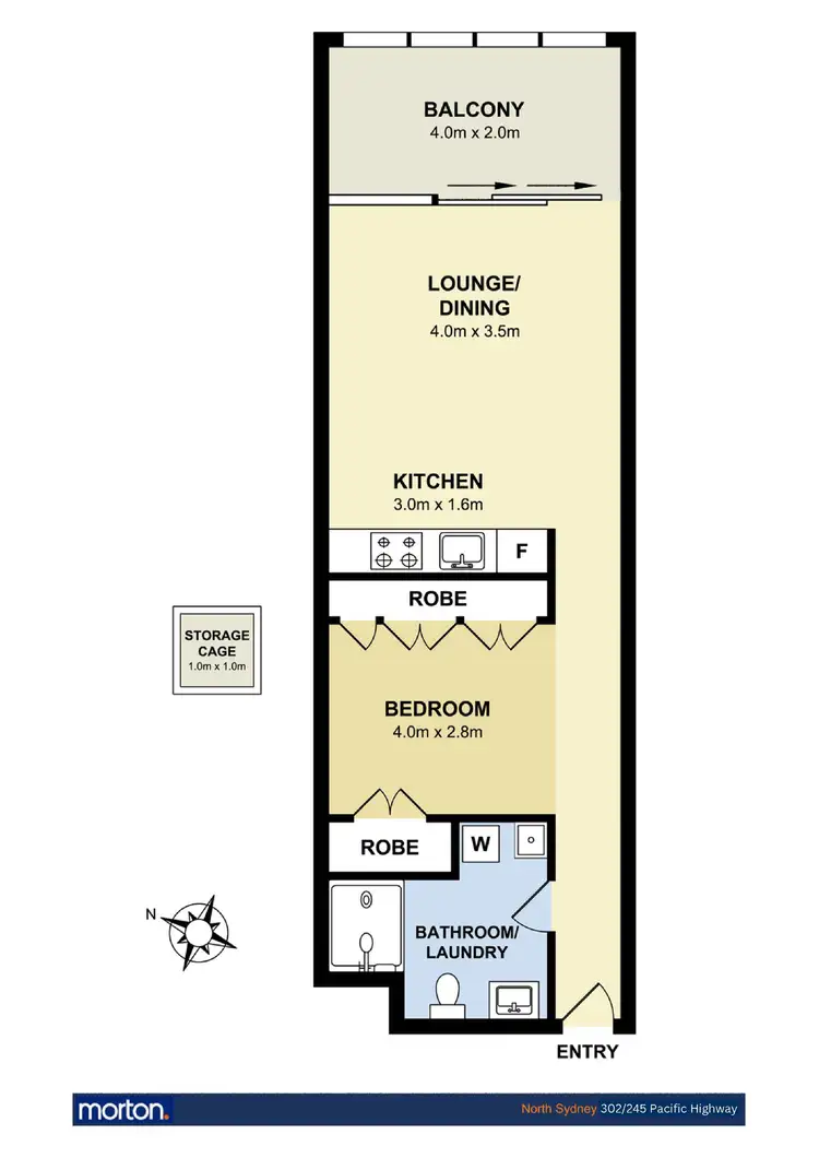 Floorplan of Homely apartment listing, 302/245 Pacific Highway, North Sydney NSW 2060
