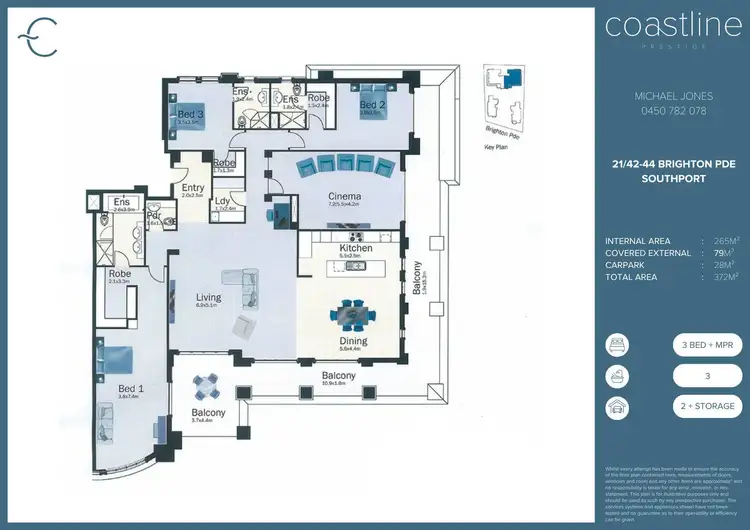 Floorplan of Homely apartment listing, 21/42-44 Brighton Parade, Southport QLD 4215
