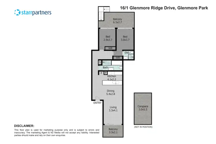 Floorplan of Homely unit listing, 16/1 Glenmore Ridge Drive, Glenmore Park NSW 2745