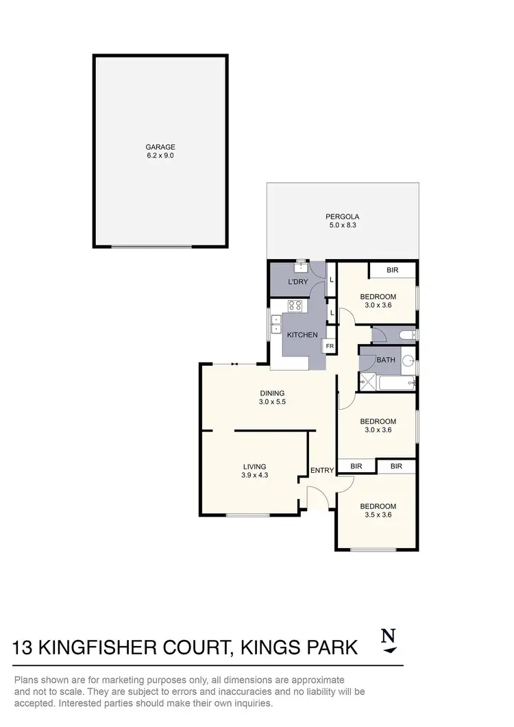 Floorplan of Homely house listing, 13 Kingfisher Court, Kings Park VIC 3021