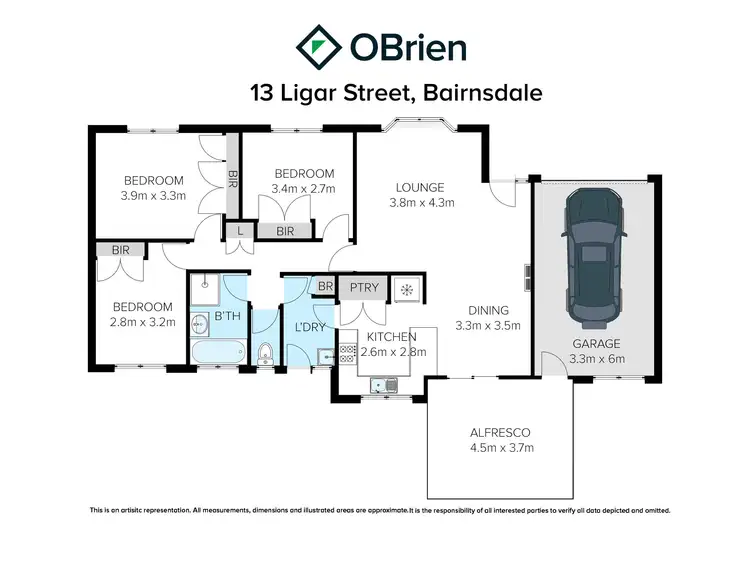 Floorplan of Homely unit listing, 13 Ligar Street, Bairnsdale VIC 3875