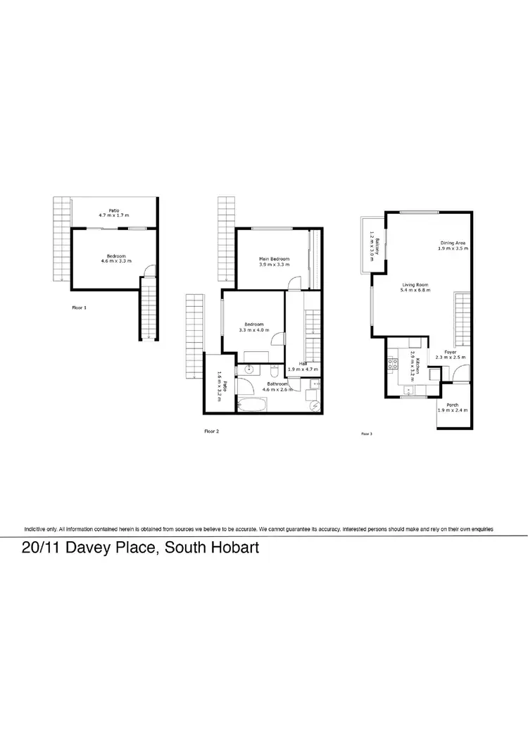 Floorplan of Homely townhouse listing, 20/11 Davey Place, South Hobart TAS 7004