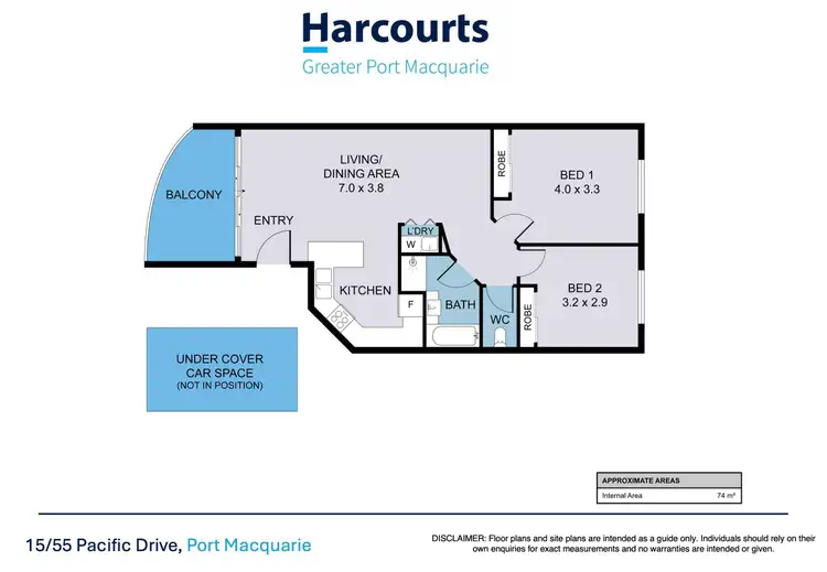Floorplan of Homely unit listing, 15/55 Pacific Drive, Port Macquarie NSW 2444