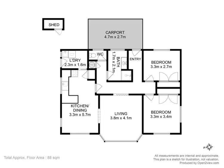 Floorplan of Homely unit listing, 1/2 Arthur Street, Sorell TAS 7172
