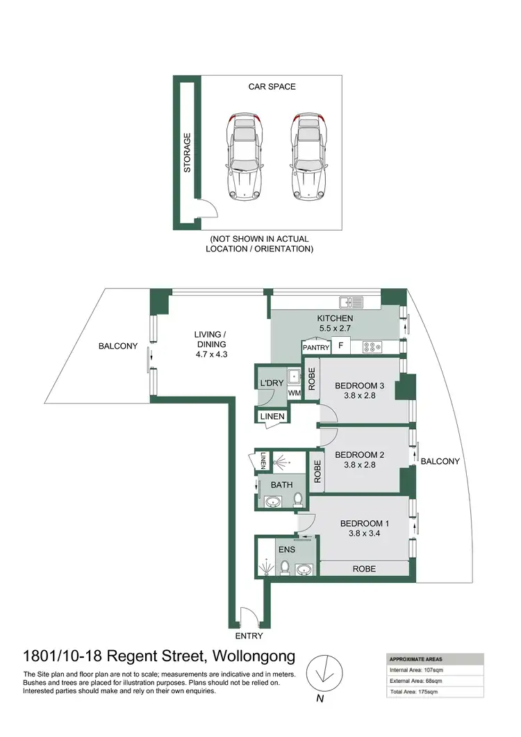 Floorplan of Homely apartment listing, 1801/10-18 Regent Street, Wollongong NSW 2500