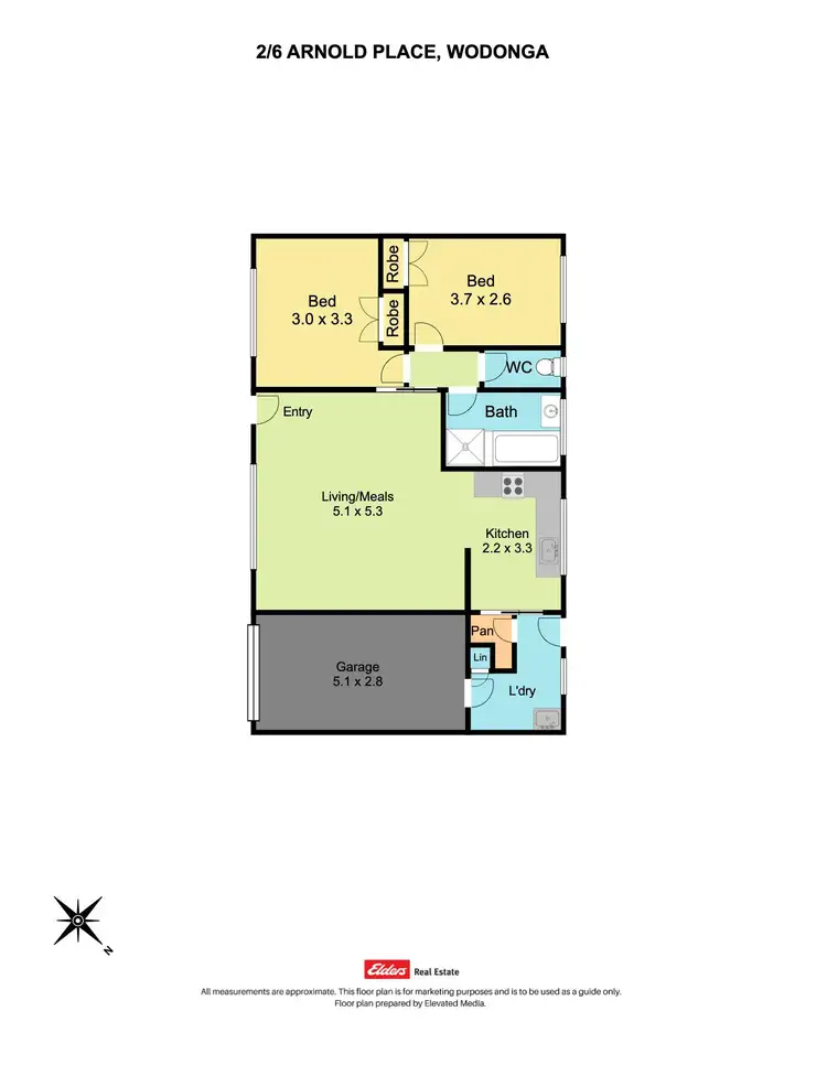 Floorplan of Homely unit listing, 2/6 Arnold Place, Wodonga VIC 3690