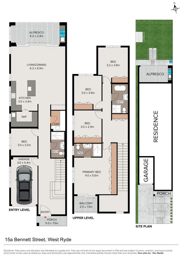 Floorplan of Homely semi-detached listing, 15A Bennett Street, West Ryde NSW 2114