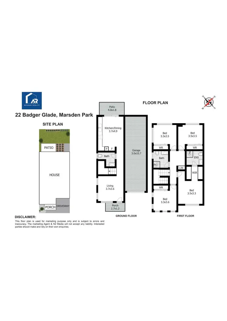 Floorplan of Homely townhouse listing, 22 Badger Glade, Marsden Park NSW 2765