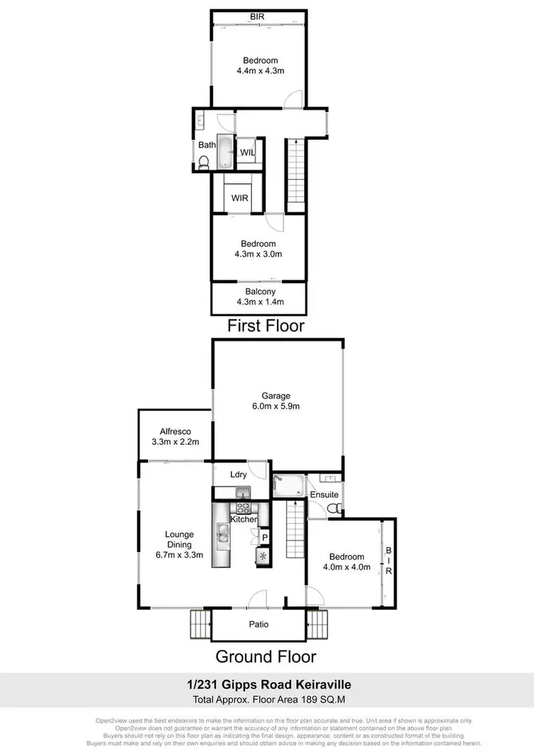 Floorplan of Homely townhouse listing, 1/231 Gipps Street, Keiraville NSW 2500