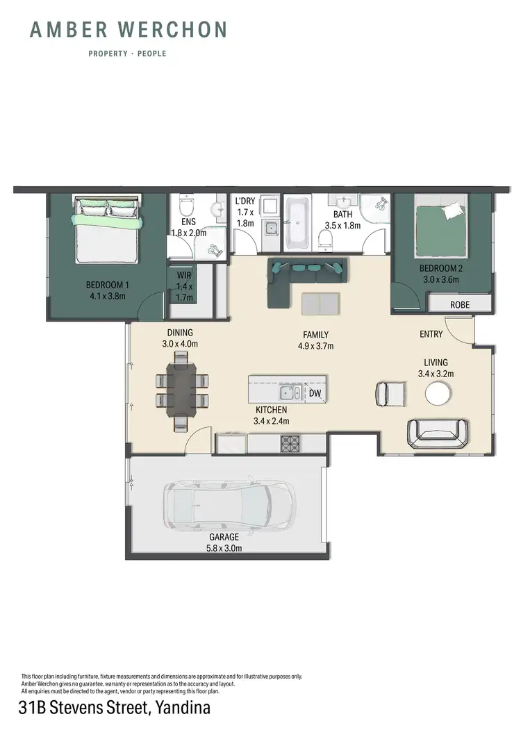 Floorplan of Homely semi-detached listing, 1/31B Stevens Street, Yandina QLD 4561