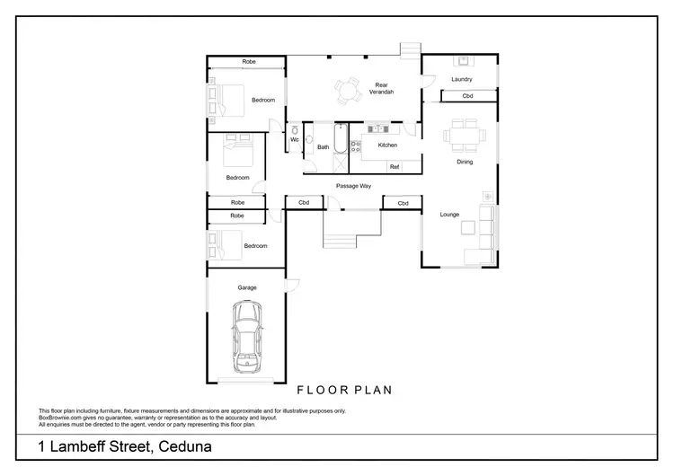 Floorplan of Homely house listing, 1 Lambeff Street, Ceduna SA 5690