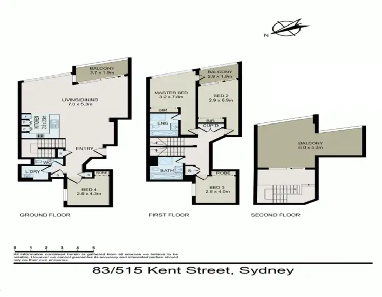 Floorplan of Homely apartment listing, 83/515 Kent Street, Sydney NSW 2000