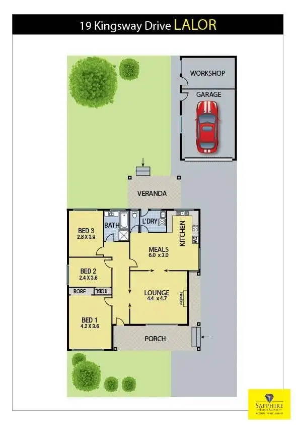 Floorplan of Homely house listing, 19 Kingsway Drive, Lalor VIC 3075