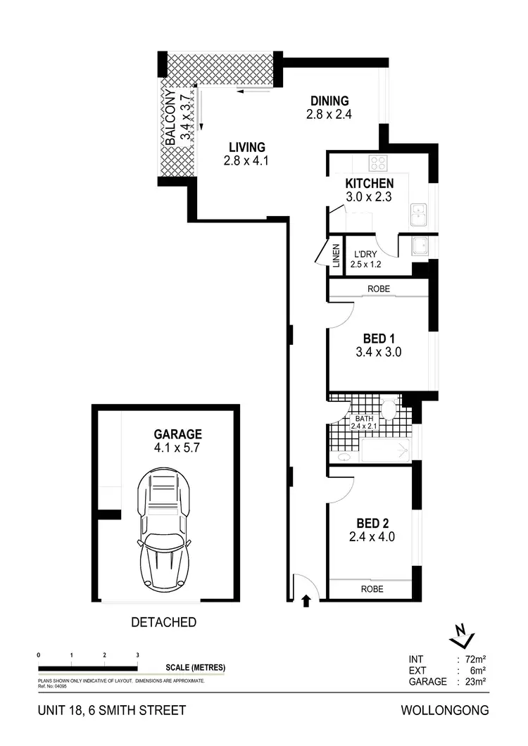 Floorplan of Homely unit listing, 18/6 Smith Street, Wollongong NSW 2500