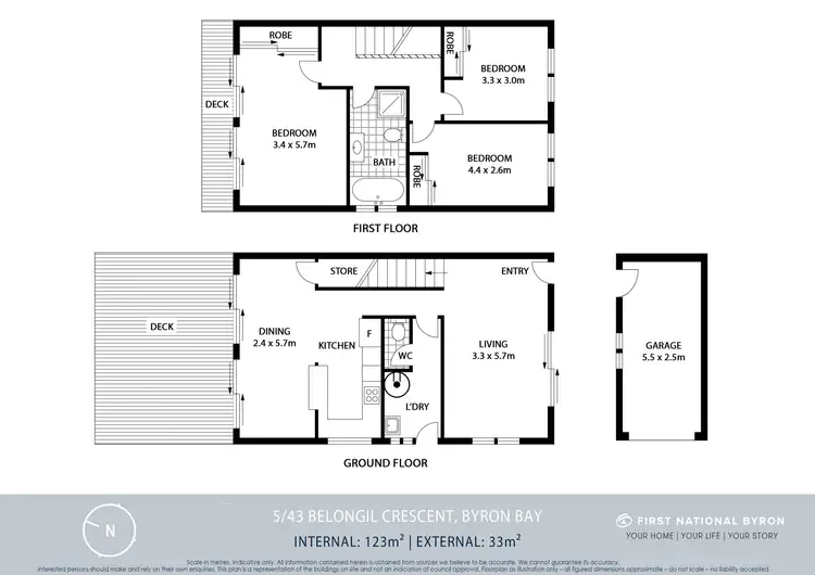 Floorplan of Homely townhouse listing, 5/43 Belongil Crescent, Byron Bay NSW 2481