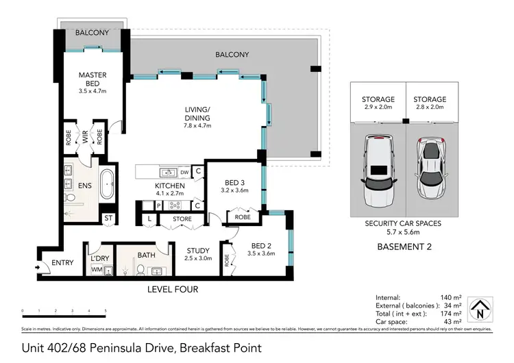 Floorplan of Homely apartment listing, 402/68 Peninsula Drive Drive, Breakfast Point NSW 2137