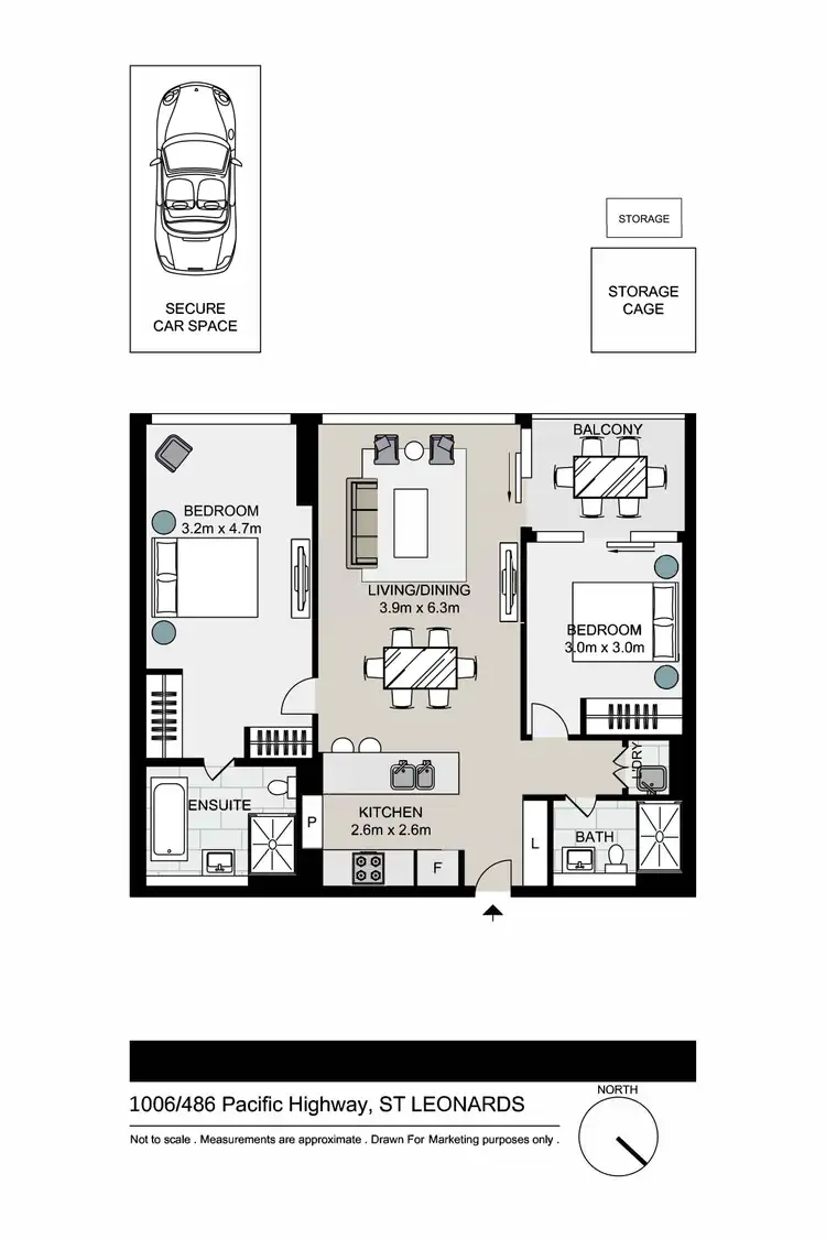 Floorplan of Homely apartment listing, 1006/486 Pacific Highway, St Leonards NSW 2065