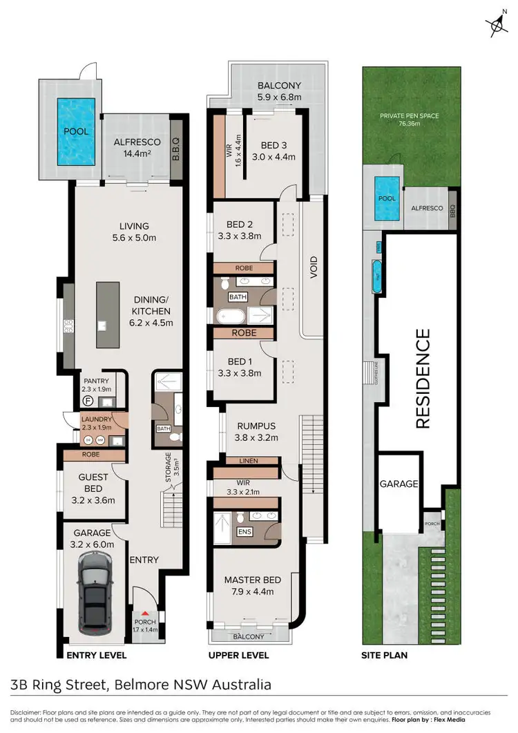 Floorplan of Homely semi-detached listing, 3b Ring Street, Belmore NSW 2192