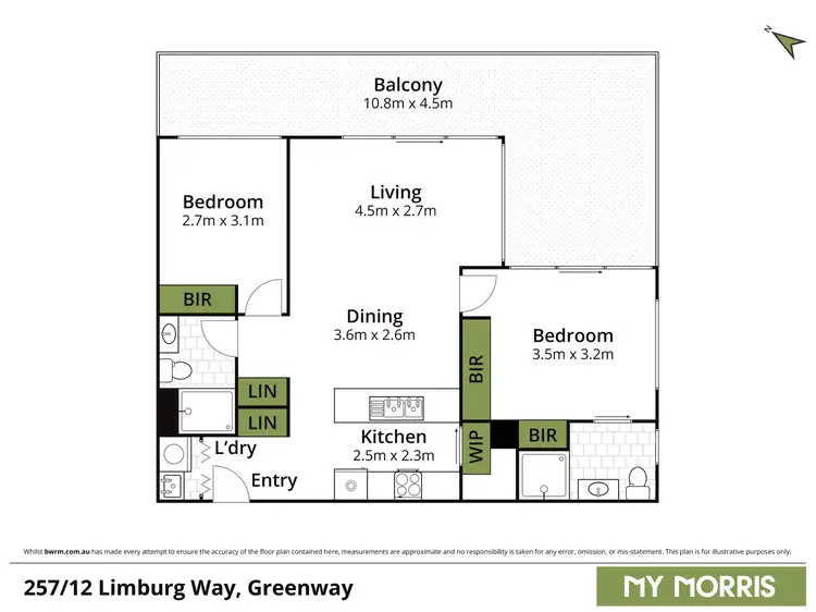Floorplan of Homely apartment listing, 257/12 Limburg Way, Greenway ACT 2900