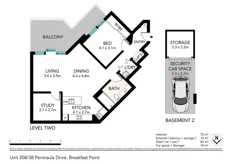 Floorplan of Homely apartment listing, 208/38 Peninsula Drive, Breakfast Point NSW 2137