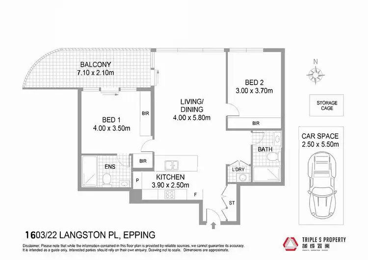 Floorplan of Homely apartment listing, 1603/22 Langston Place, Epping NSW 2121